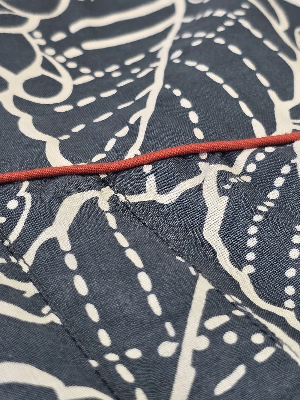 Wrap London 100% Cotton Leaf Print Pleated Skirt Blue Red Polka Dot Size 10
